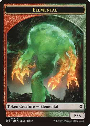 elemental token mtg|5 red green elemental token.